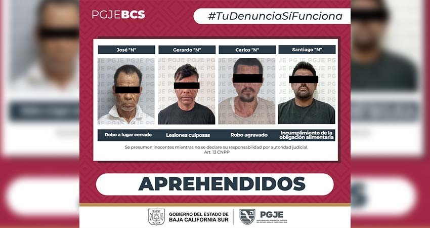 Autoridades cumplimentan órdenes de aprehensión y reaprehensión en BCS
