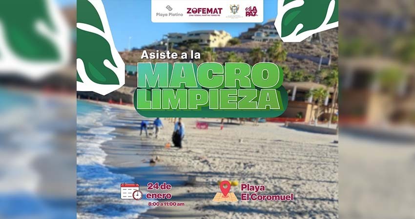 Convocan a la primera jornada de limpieza del 2025 en playa El Coromuel