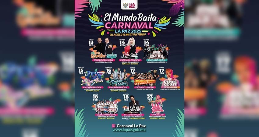 Confirman cartelera de artistas nacionales para el Carnaval La Paz 2025 “El mundo baila”