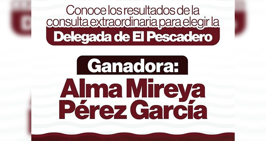 Alma Mireya Pérez es elegida como delegada de El Pescadero