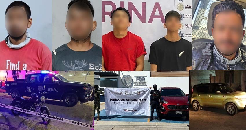 En patrullajes de vigilancia, detienen PEP y Marina a cinco personas por diversos delitos