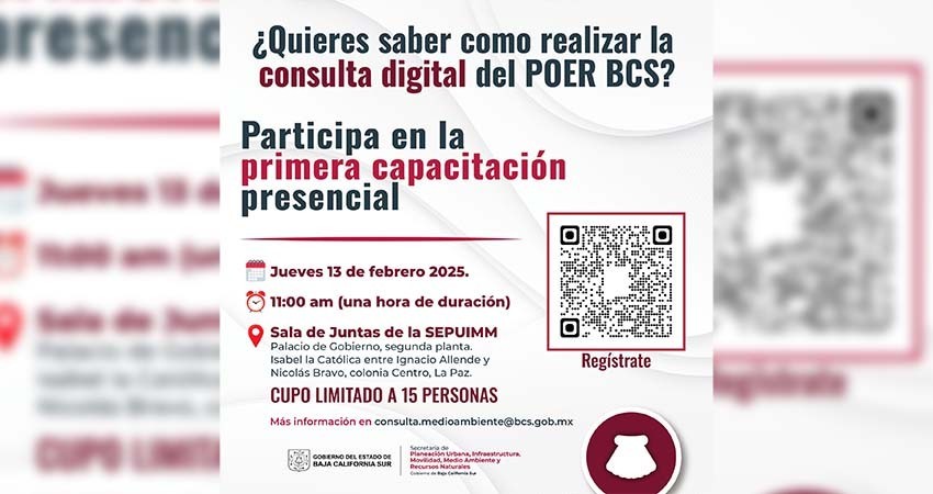 Invitan a participar en el curso de consulta digital de Ordenamiento Ecológico Regional de BCS