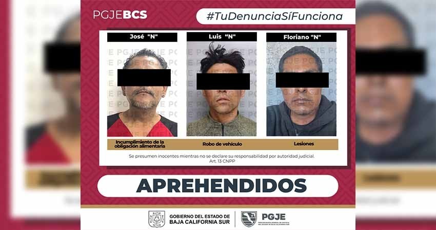 Aprehende PGJE a 3 imputados por diversos delitos