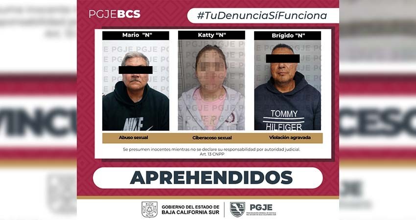 Son aprehendidas tres personas por diversos delitos