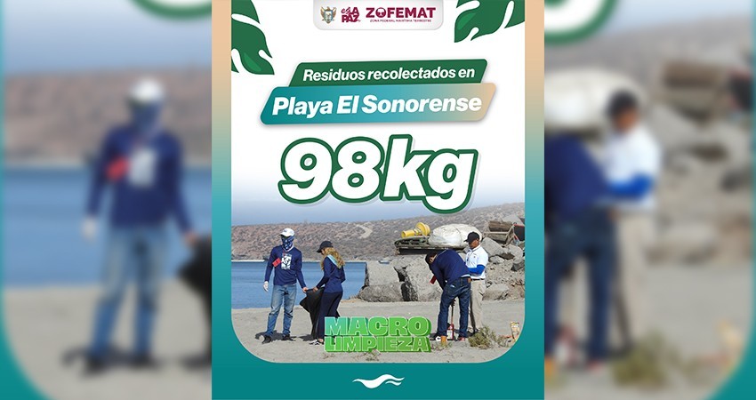 Recolectan más de 98 kilos de residuos en playa “El Sonorense” Recolectan más de 98 kilos de residuos en playa “El Sonorense”