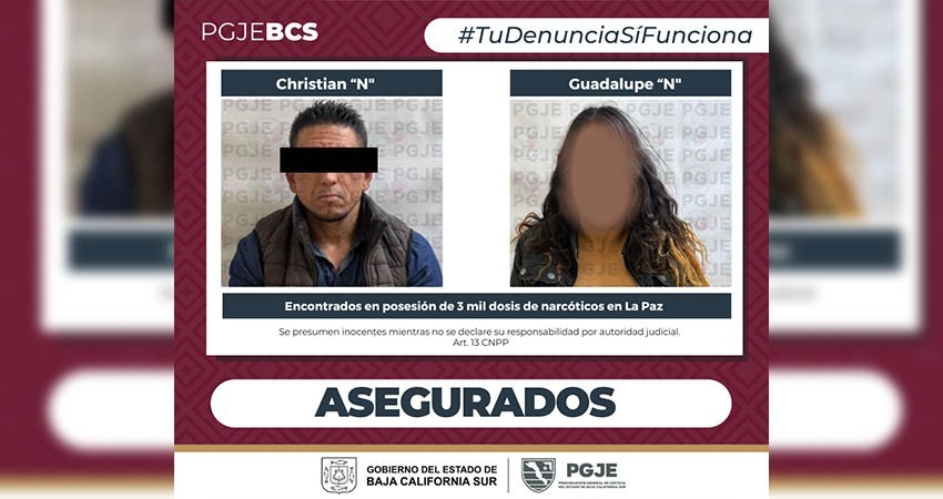 Fueron arrestadas dos personas en posesión de droga en La Paz