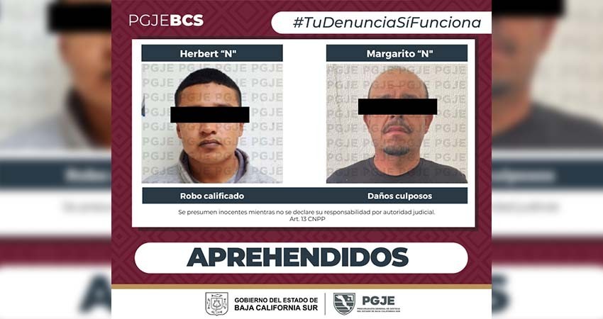 Son aprehendidos 2 imputados por diversos delitos