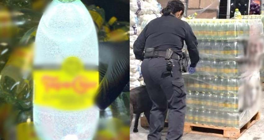 Decomisan más de una tonelada de metanfetamina líquida en botellas de Topo Chico