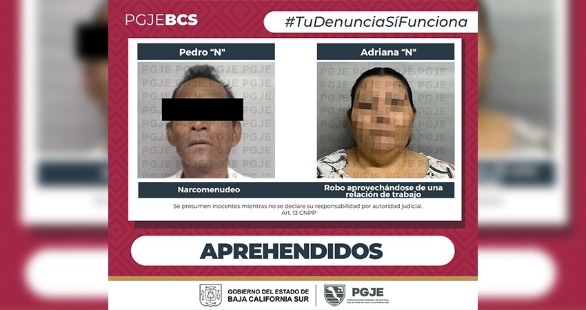 Fueron aprehendidas dos personas por diversos delitos
