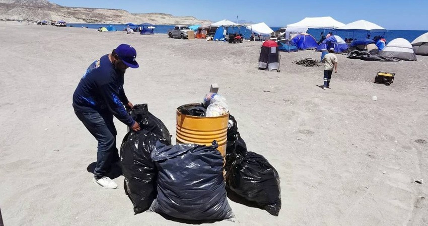 Recolectan más de 38 toneladas de residuos en playas de La Paz durante Semana Mayor