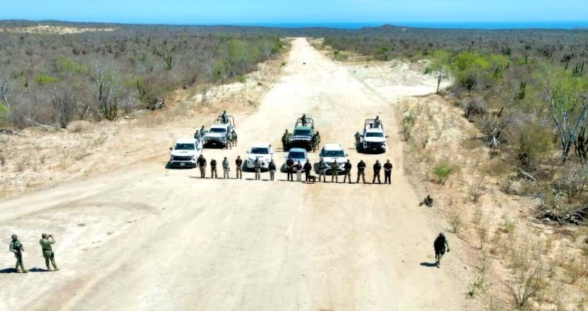 FGR asegura pista de aterrizaje clandestina así como hidrocarburos en Los Cabos