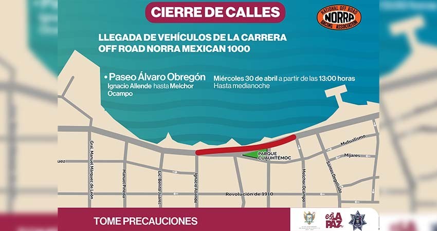 Anuncian cierre parcial en la circulación por carrera NORRA Mexican 1000