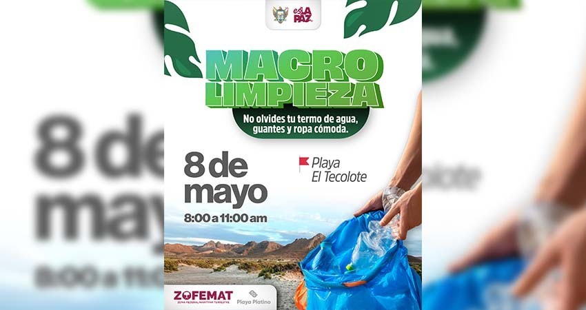Ayuntamiento de La Paz invita a la macro limpieza de playa El Tecolote