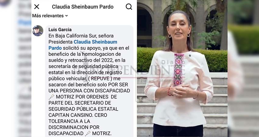 Denuncian presunta discriminación por discapacidad en REPUVE de BCS; piden apoyo a Claudia Sheinbaum