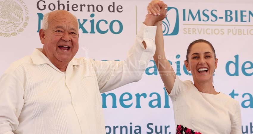 Sheinbaum visita BCS; dará arranque a hospital regional y puente a desnivel en SJC