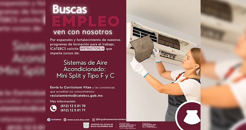 Convoca ICATEBCS a sumarse al padrón de instructoras e instructores de Los Cabos