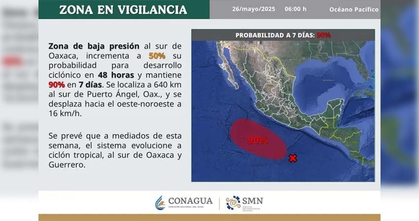 Se eleva al 90 % la probabilidad de que se forme la tormenta tropical Alvin