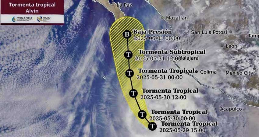 Tormenta Tropical “Alvin” a 740 km al sur-sureste de Cabo San Lucas Tormenta Tropical “Alvin” a 740 km al sur-sureste de Cabo San Lucas