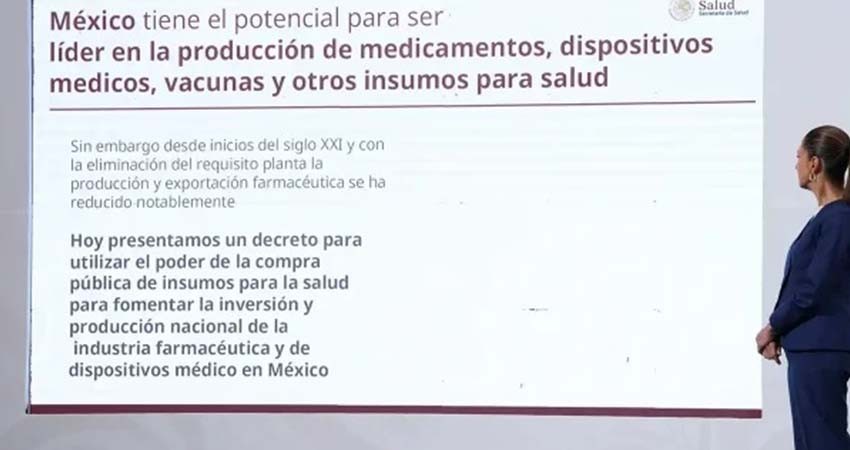 Gobierno publicará decreto para comprar preferentemente a farmacéuticas con planta en México