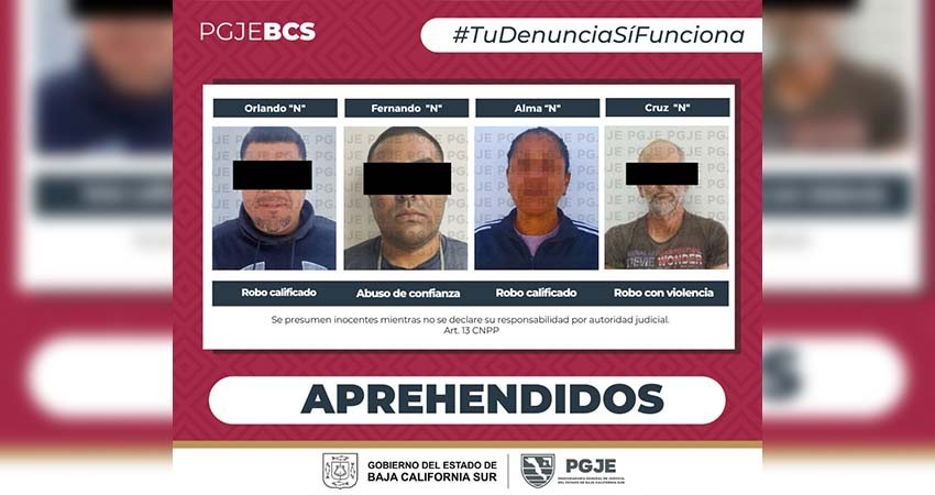 Aprehenden a 4 personas imputadas por diversos delitos Aprehenden a 4 personas imputadas por diversos delitos
