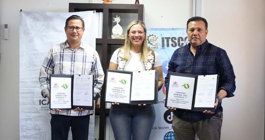 Para impulsar la educación, firma ICATEBCS y TECNM convenio de colaboración