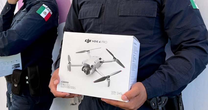 Entrega el Ayuntamiento de La Paz drones de vigilancia a la policía municipal Entrega el Ayuntamiento de La Paz drones de vigilancia a la policía municipal