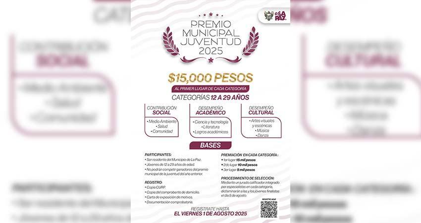 Continúa abierta la convocatoria para postularse al Premio Municipal de la Juventud 2025 Continúa abierta la convocatoria para postularse al Premio Municipal de la Juventud 2025
