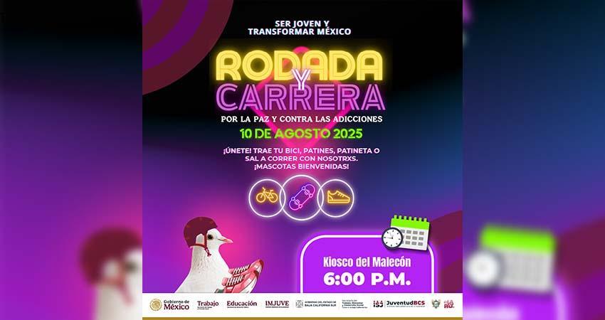Invitan a juventudes a sumarse a la “Rodada y Carrera por la Paz y contra las Adicciones” Invitan a juventudes a sumarse a la “Rodada y Carrera por la Paz y contra las Adicciones”