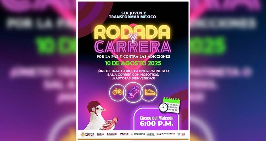 Invitan a participar en la Rodada y Carrera por la Paz y contra las Adicciones Invitan a participar en la Rodada y Carrera por la Paz y contra las Adicciones