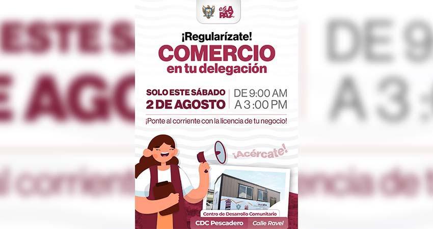Invita Ayuntamiento de La Paz a comerciantes de Pescadero a regularizarse Invita Ayuntamiento de La Paz a comerciantes de Pescadero a regularizarse