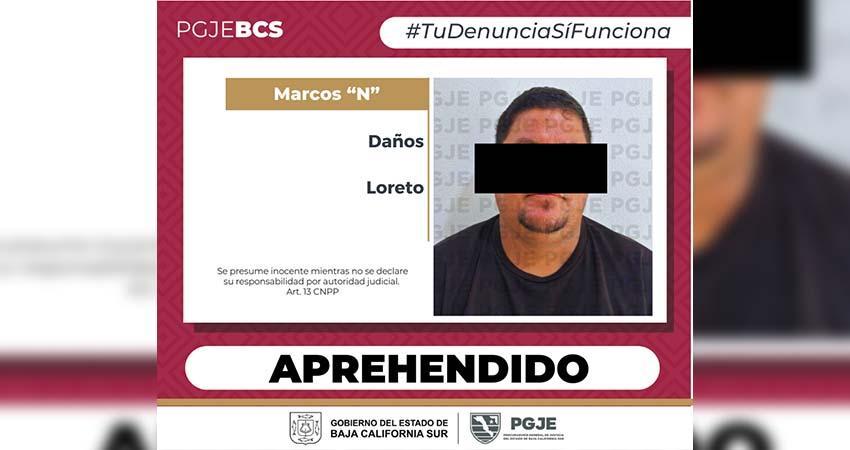 Ejecutan orden de aprehensión contra Marcos “N” por el delito de daños