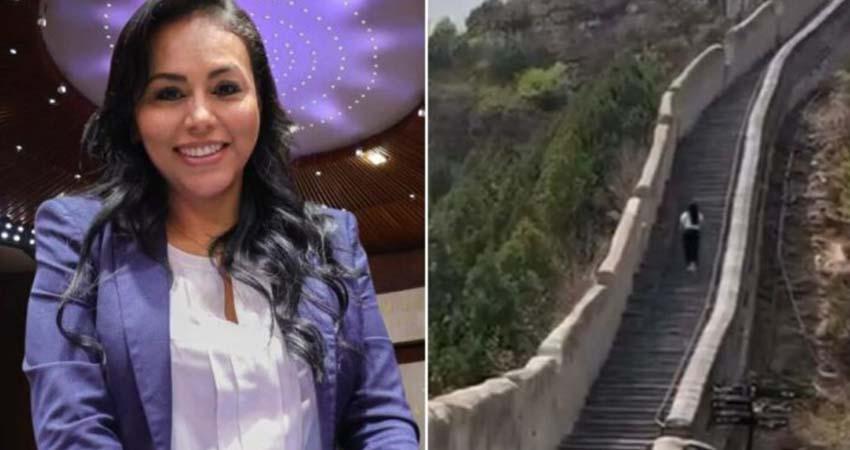 Sandra Anaya, diputada de Morena, presume viaje a la Muralla China
