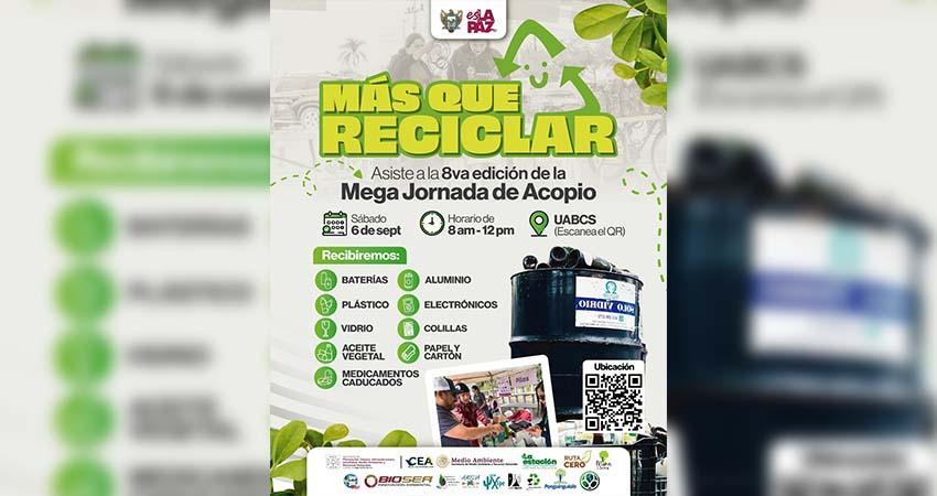 Invitan a la 8va. edición de la Mega Jornada de Acopio de residuos Invitan a la 8va. edición de la Mega Jornada de Acopio de residuos