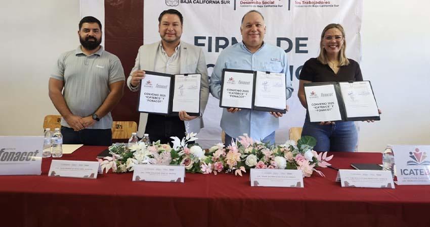 Firman ICATEBCS y FONACOT convenio para beneficio de los trabajadores Firman ICATEBCS y FONACOT convenio para beneficio de los trabajadores