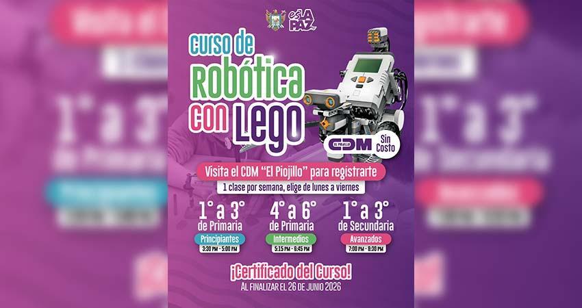 Ayuntamiento de La Paz invita a los cursos gratuitos de robótica en el CDM “El Piojillo” Ayuntamiento de La Paz invita a los cursos gratuitos de robótica en el CDM “El Piojillo”