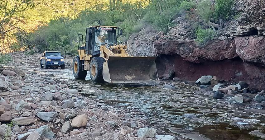 Atiende Junta Estatal de Caminos, afectaciones por lluvias en comunidades de Mulegé