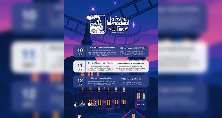 Presenta la alcaldesa Edith Aguilar programa oficial del primer Festival Internacional de Cine en Santa Rosalía