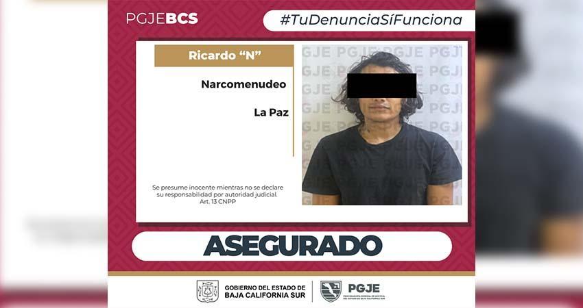 Derivado de denuncias anónimas, detienen a Daniel “N” probable narcomenudista en La Paz