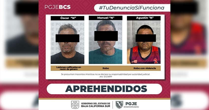 Cumplimentan diversas órdenes de aprehensión en La Paz, Los Cabos y Loreto
