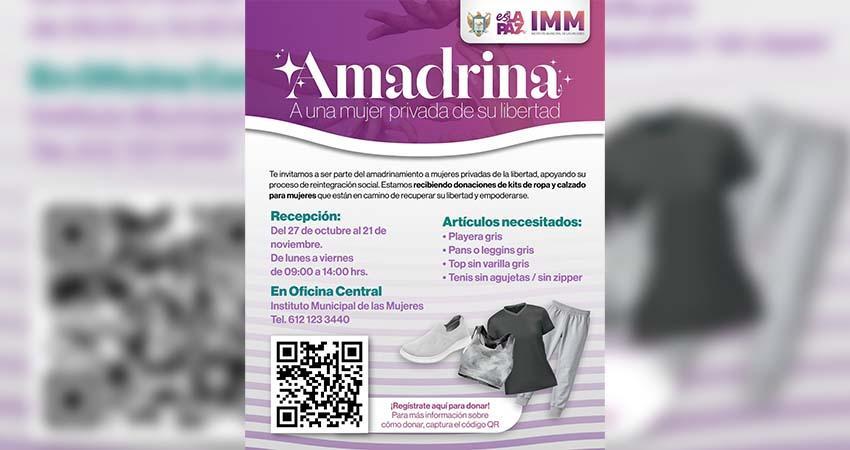 Invita a la población de La Paz a apoyar a mujeres privadas de su libertad