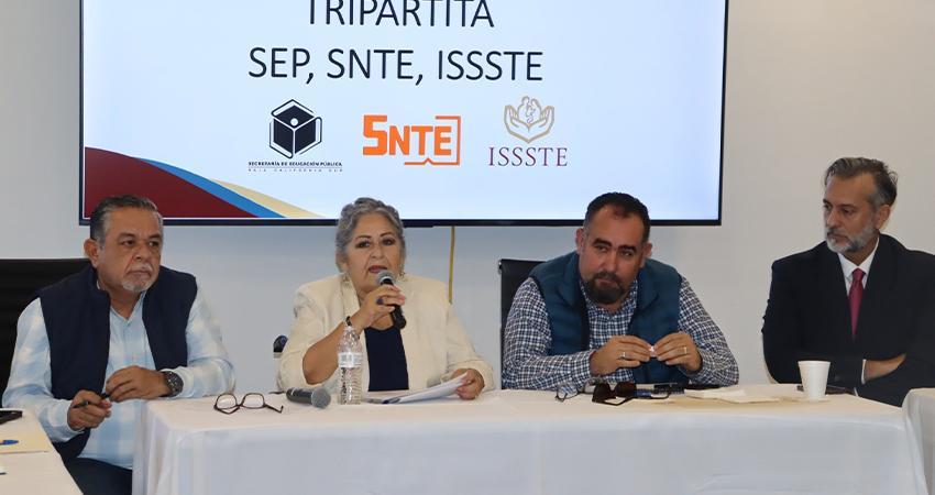 Instalan mesa de diálogo ISSSTE BCS, SEP y SNTE; buscan mejorar los servicios de salud