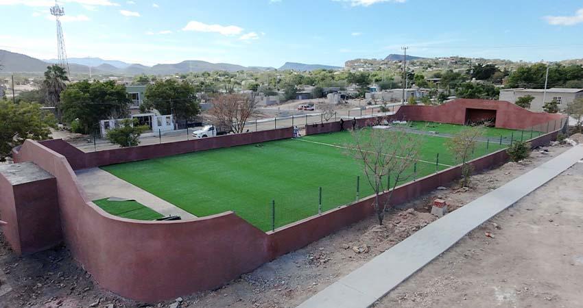 Presenta 70% de avance la rehabilitación del campo de fútbol en Villas de Guadalupe
