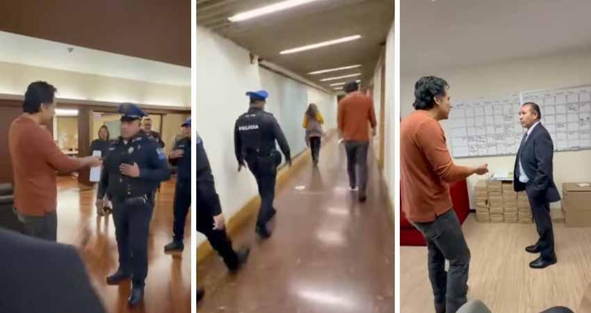 SEP despide a Marx Arriaga; policías intentan desalojarlo