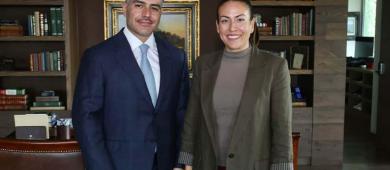 Se reúne Milena Quiroga con Omar García Harfuch para tratar temas de seguridad en La Paz