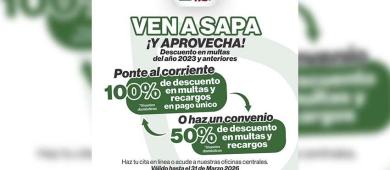 Invita OOMSAPAS La Paz a aprovechar últimos días con el máximo descuento en multas y recargos