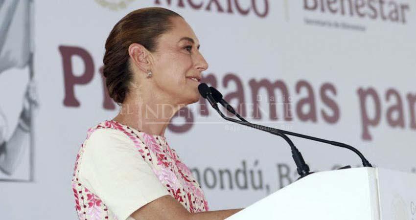 Anuncia Sheinbaum Pardo programa de recarga de acuíferos en apoyo a productores de Comondú