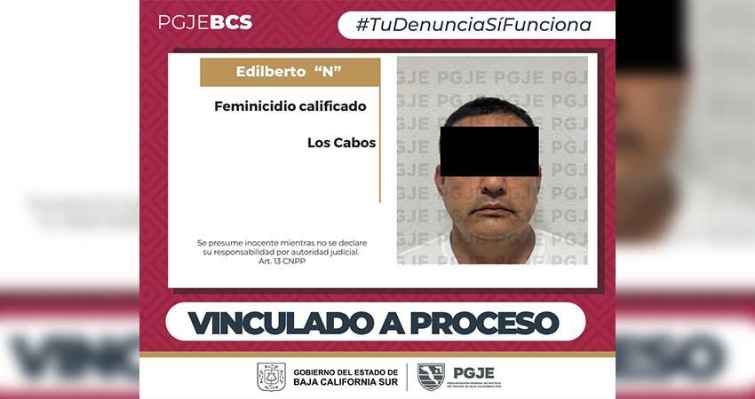 Vinculan a proceso y prisión preventiva al ex mando policial por feminicidio agravado en Los Cabos