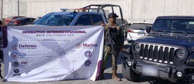 Aseguran narcóticos, vehículos y cámaras parasitas en operativos de BCS