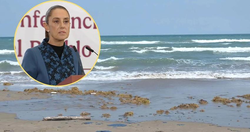 Sheinbaum informa que siguen trabajando para contener derrame de crudo en golfo de México