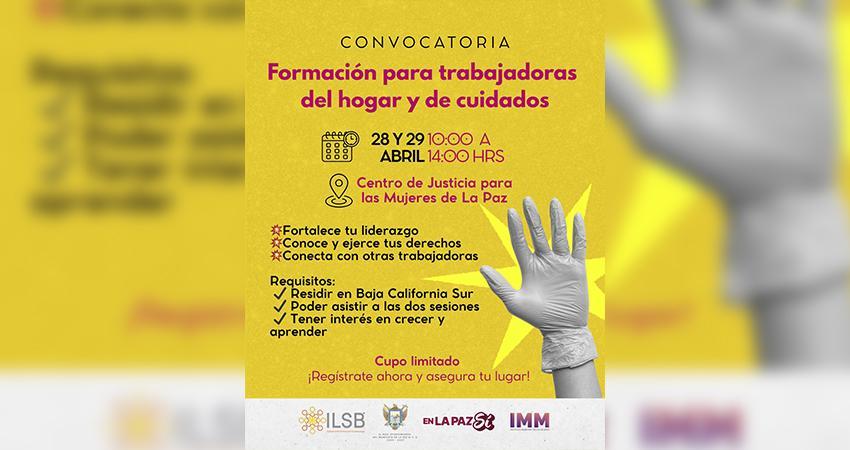 Impulsa Gobierno de La Paz, taller de formación para trabajadoras del hogar